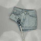 Levis Denim Shorts - 28W UK 8 Light Wash Cotton