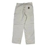 Carhartt Double Knee Carpenter Trousers - 32W 30L White Cotton
