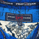 Phat Farm Graphic Hawaiian Shirt - XL Blue Cotton