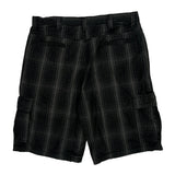 Wrangler Checked Cargo Shorts - 35W 10L Black Cotton