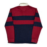 Kids Tommy Hilfiger Striped Rugby Shirt - Large Red Cotton