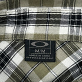 Oakley Checked Flannel Shirt - Medium Black Cotton