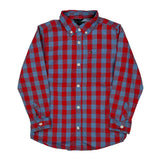 Age 6 Tommy Hilfiger Checked Shirt - Medium Blue Cotton