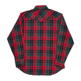 Wrangler Checked Flannel Shirt - Large Green Cotton
