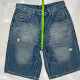 Koman Denim Shorts - 34W 11L Blue Cotton Blend