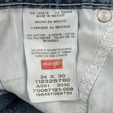 Wrangler Carpenter Shorts - 34W 11L Blue Cotton Blend