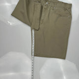 Levis Denim Shorts - 34W 10L Khaki Cotton