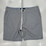 Tommy Hilfiger Pinstripe Chino Shorts - 38W 10L Gray Cotton