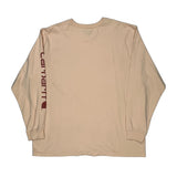 Spellout Carhartt Long Sleeve T-Shirt - 2XL Beige Cotton