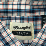 Wrangler Checked Short Sleeve Shirt - Large Red Cotton