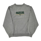 Green Bay Packers Majestic Nfl Sweatshirt - Large Gray Cotton Blend