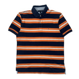 Tommy Hilfiger Striped Polo Shirt - Large Orange Cotton