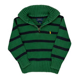Age 3 Polo By Ralph Lauren 1/4 Zip - XS Green Cotton