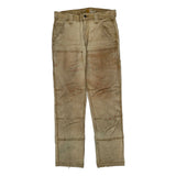 Carhartt Double Knee Carpenter Trousers - 32W 30L Beige Cotton