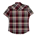 Wrangler Checked Short Sleeve Shirt - Medium Burgundy Cotton