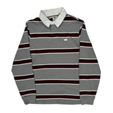 Levis Striped Rugby Shirt - Small Gray Cotton