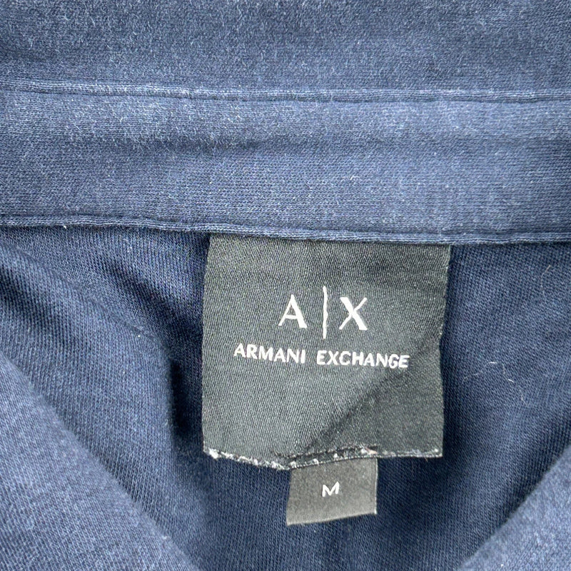 Armani Exchange Polo Shirt - Medium Navy Cotton
