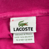 Lacoste Polo Shirt - XL Pink Cotton