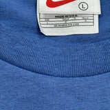 Made In USA Soccer Nike Graphic T-Shirt - Large Blue Cotton
