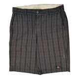 Dickies Checked Shorts - 37W 11L Gray Cotton