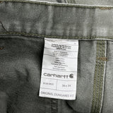 Carhartt Double Knee Carpenter Pants - 32W 33L Gray Cotton