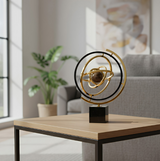 ANYHOUZ Luxury Gold Metal Tabletop Decor – Globe Round Sculpture for Living Room, House Display & Elegant Crafts Ornaments