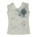 Black Hills Harley Davidson Graphic Tank Top - Medium Blue Cotton