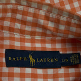 Ralph Lauren Checked Shirt - Large Orange Cotton