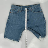 505 Levis Denim Shorts - 32W 9L Blue Denim