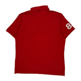 Number 85 On Sleeve Tommy Hilfiger Polo Shirt - Large Red Cotton