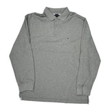Tommy Hilfiger Long Sleeve Polo Shirt - 2XL Gray Cotton