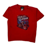 Age 5-6 Harley Davidson Graphic T-Shirt - Small Red Cotton