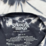 Stranger Things Netflix Tie-Dye T-Shirt - Small Black & White Cotton