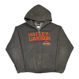 Lone Wolf Harley Davidson Graphic Hoodie - 3XL Gray Cotton Blend