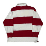 Crest Logo Chaps Ralph Lauren Striped Rugby Shirt - XL Red Cotton
