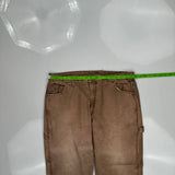 Dickies Carpenter Pants - 35W 28L Brown Cotton