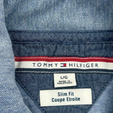 Tommy Hilfiger Slim Fit Polo Shirt - Large Blue Cotton
