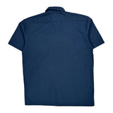 Dickies Short Sleeve Shirt - Large Navy Polyester Blend