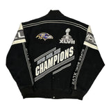 Baltimore Ravens XLvii Nfl Super Bowl Varsity Jacket - XL Black Polyester