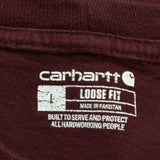 Carhartt T-Shirt - Small Burgundy Cotton