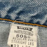 Levis 505 Jeans - 34W 32L Light Wash Cotton