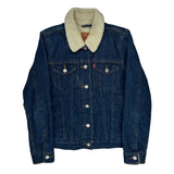 Levis Sherpa Lined Denim Jacket - Small Blue Denim