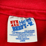 Blank Hanes Single Stitch T-Shirt - Large Red Cotton