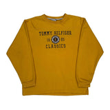 Classics Tommy Hilfiger Spellout Sweatshirt - Large Yellow Cotton