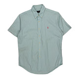 Ralph Lauren Striped Short Sleeve Shirt - Medium Blue Cotton