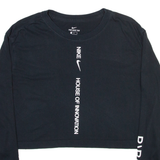 NIKE Womens T-Shirt Black Long Sleeve Crew Neck M