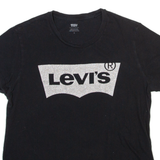 LEVI'S Womens T-Shirt Black Crew Neck M