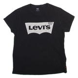 LEVI'S Womens T-Shirt Black Crew Neck M