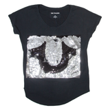 TRUE RELIGION Womens T-Shirt Black S