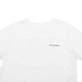 COLUMBIA Cropped Womens T-Shirt White Crew Neck M